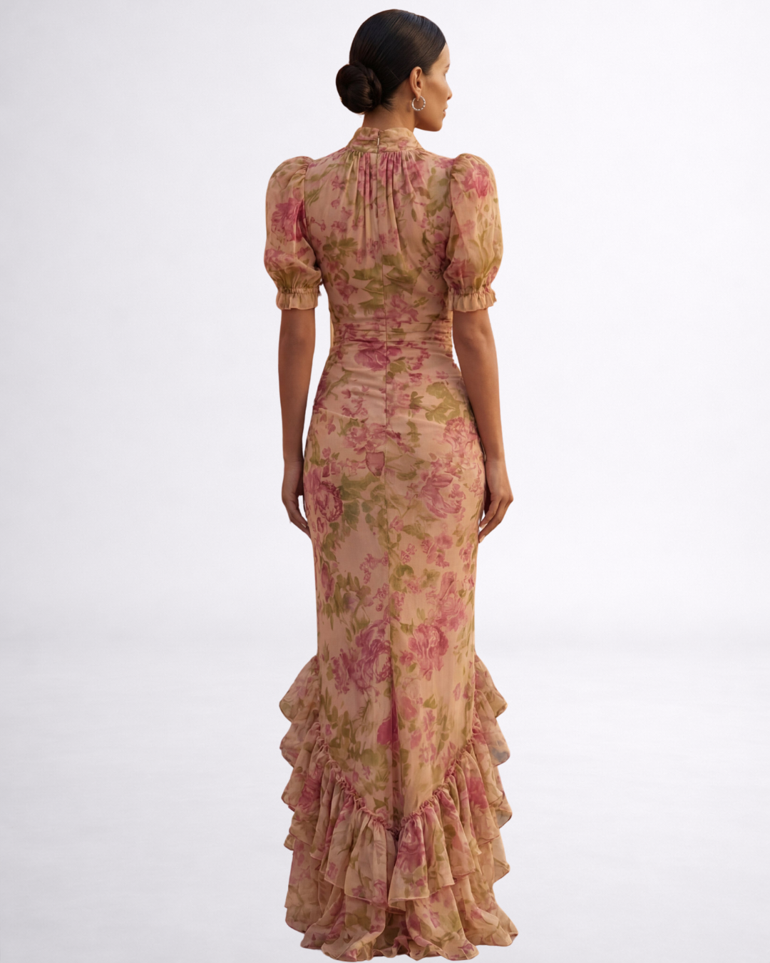 Ordo Maison™ Milano Abito Floreale Chiffon Rosario
