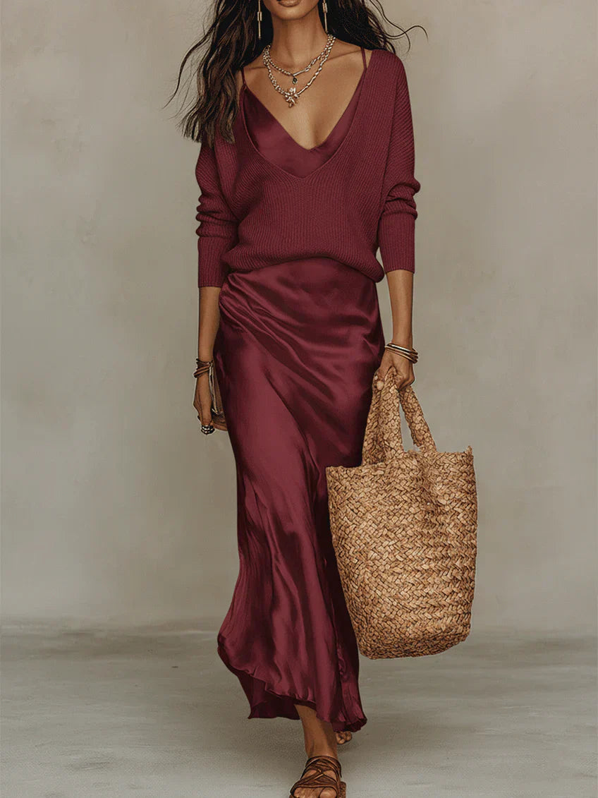 Ordo Maison™ Milano Abito Midi Satinato Elena