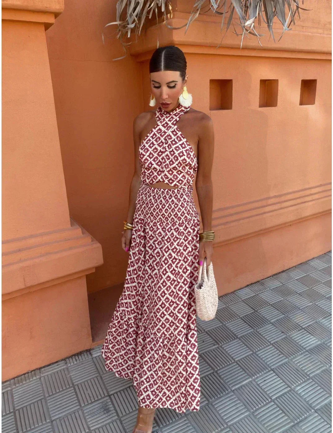 Ordo Maison™ Milano Abito Midi Eleganza Drappeggiato